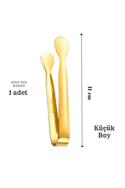 PERLOTUS 304 Steel Mini Gold 11 cm Ice and Candy Tongs