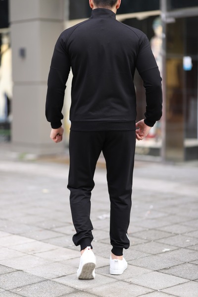 Fors Life New Season Ανδρικό Σετ Φούτερ με λεπτομέρεια μαλακής υφής με μανσέτες, μαύρο