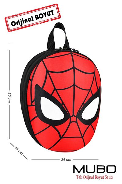 MUBO 3D Embossed Kindergarten Nursery and Daily Use Bag Spiderman Backpack 2-5 Years