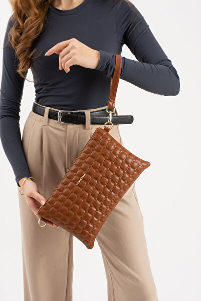 Sanmorris Women's Shoulder Bag and Hand Clutch Portfolio Brown