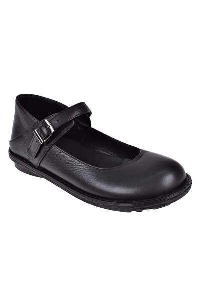 pullman Hakiki Deri Kadın Babet Plm-34219 Siyah
