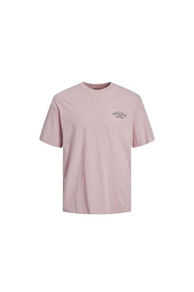 Jack & Jones Men's Crew Neck T-shirt Jortoast Tee SS - 12254168   Pink Nectar