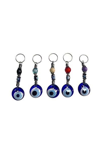 onyyapim 5 قطع هدية من حقيبة زخرفة خرز عين الشر، سلسلة مفاتيح