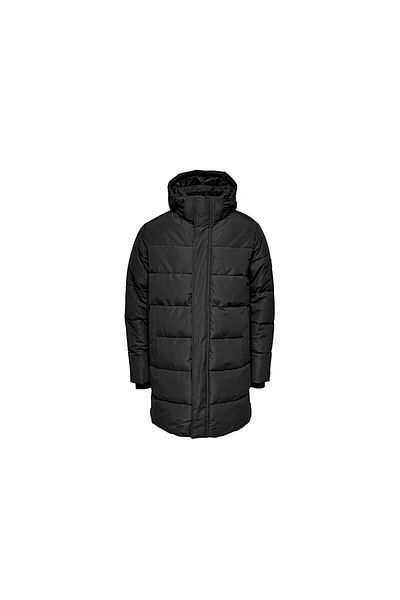 ONLY Onscarl Men's Black Coat - Quilted, Noos Otw, 22020156