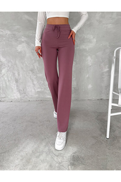 Winmoda34 KADIN BOL PAÇA FİTİLLİ PANTOLON WİDE LEG EŞOFMAN ALTI