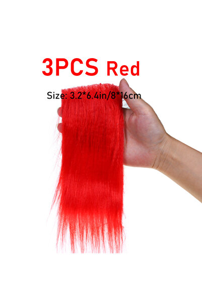 Choice 3 قطع من ألياف صناعية ناعمة حمراء اللون مصنوعة من فرو صناعي طويل الشعر...