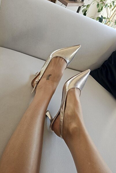 Ops 10 1104 Ops Topukla Kadın Arkası Açık Stiletto Kadeh Topuk Abiye Ayakkabı