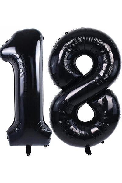 BeySüS بالون فويل أسود 18 رقم 80 سم