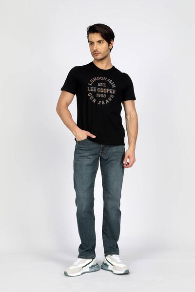 Lee Cooper Ανδρικό μπλουζάκι Camo 100% βαμβακερό με λαιμόκοψη σε μαύρο χρώμα