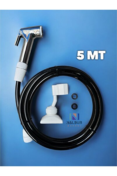 Nalbur Bakkal 5 Mt Tekne Ve Karavan Duş Hortumu Seti Patlamaz Dış Duş Hortum Siyah Duş Başlık