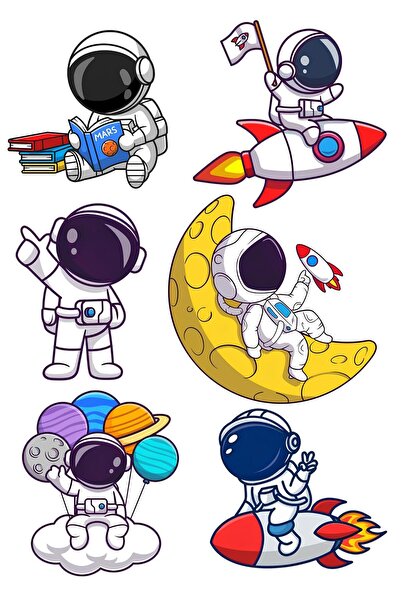 Rana İkra Art Set de autocolante tematice Spațiu și Planete (4 coli, 47 de bu...