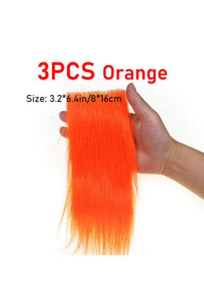Choice 3 قطع برتقالية 3 قطع من ألياف صناعية ناعمة طويلة الشعر مصنوعة من فرو ص...