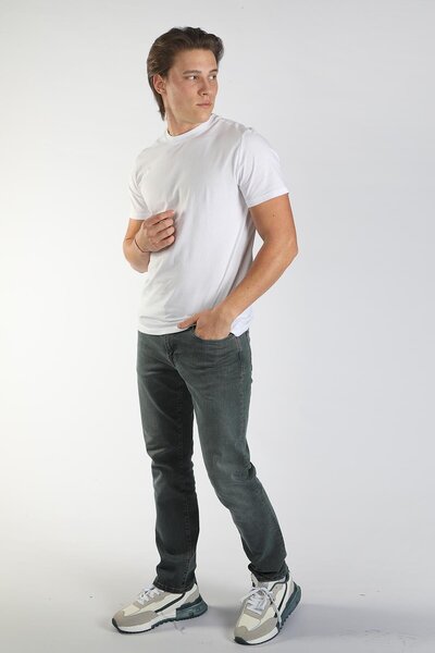 Lee Cooper Ανδρικό μπλουζάκι Baselo 100% βαμβακερό με λαιμόκοψη σε λευκό χρώμα