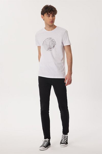 Lee Cooper Ανδρικό μπλουζάκι Richard σε λευκό λαιμόκοψη
