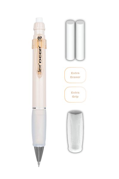 Serve Deep Versatil Pencil 07mm- Earth Tones - Set with Refills (Grip and Eraser)