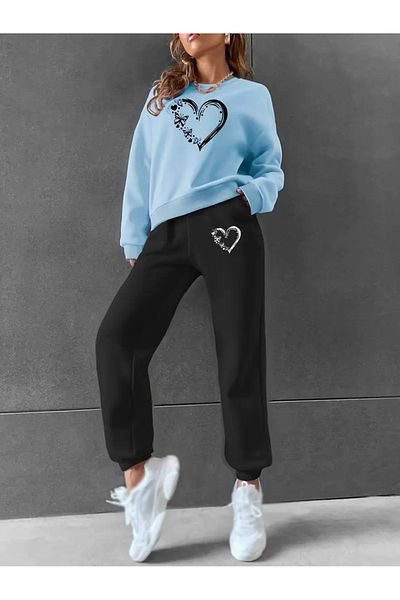 DAXİS Sportwear Company Set de trening imprimat pentru femei - Set de trening cu gâtul turn
