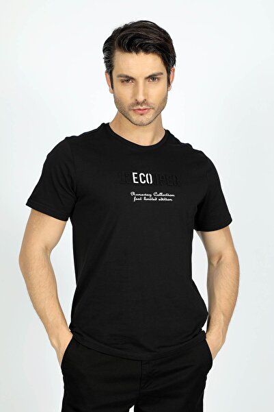 Lee Cooper Desav Men's 100% Cotton O-Neck T-Shirt Black