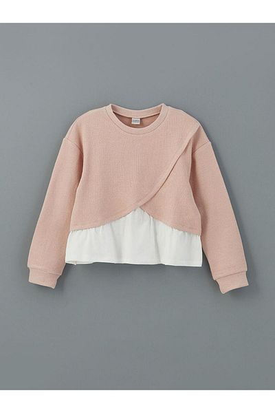 LC Waikiki Lcw Kids Pink Crew Neck Girls Sweatshirt & Leggings