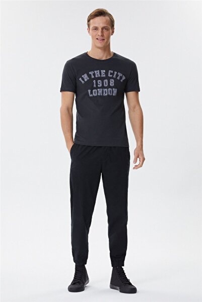 Lee Cooper Allen Men's 100% Cotton Crew Neck T-Shirt Anthracite