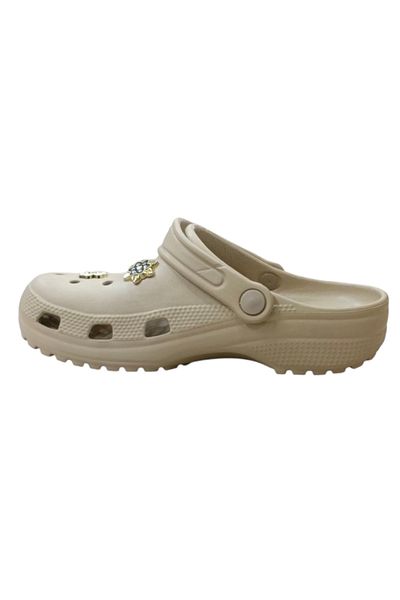 Akınal Bella Women's Cros Sabo Slippers Sea Pool Beach Garden Slippers Closed Toe Slippers with Stone Accessories