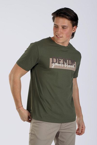 Lee Cooper Grant Men's 100% Cotton O Neck T-Shirt Khaki