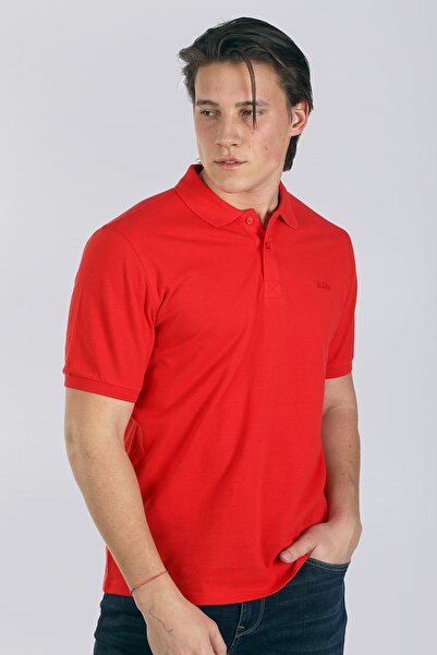 Lee Cooper Twins 1 Men's 100% Cotton Pique Polo Neck T-Shirt Short Red