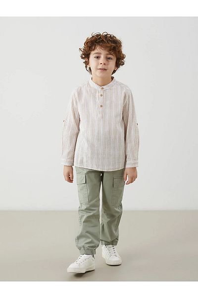 LC Waikiki Judge Collar Striped Boy's Shirt