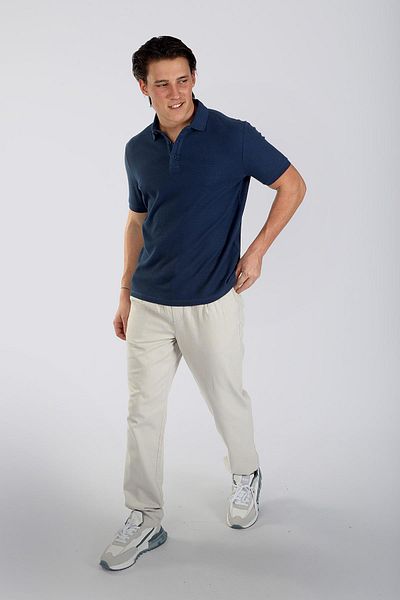 Lee Cooper Мъжка тениска с поло яка Tylen, 100% памук, светло тъмносиня