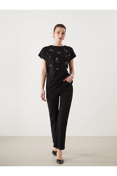 LC Waikiki Elastic Waist Flare Women's Jean Trousers