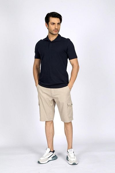 Lee Cooper Мъжка тениска с поло яка Arch, 100% памук, тъмносиня