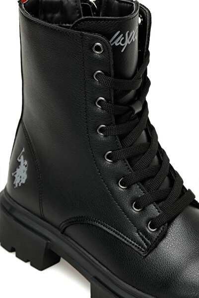 U.S. Polo Assn. Siyah Kadın Biker Bot