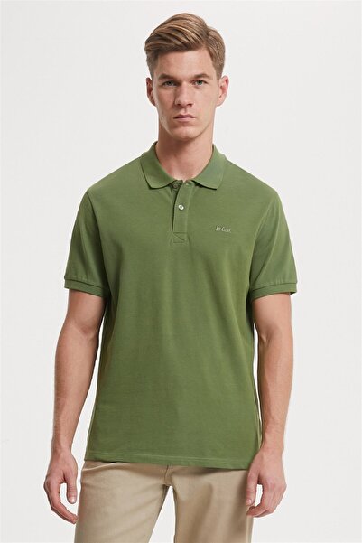 Lee Cooper Ανδρικό μπλουζάκι με λαιμόκοψη από 100% βαμβάκι Twins, πράσινο