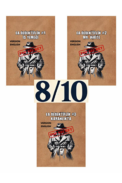 EGE AKADEMİ İngilizce Versiyon Dedektif Oyunu Üçlü Paket #2