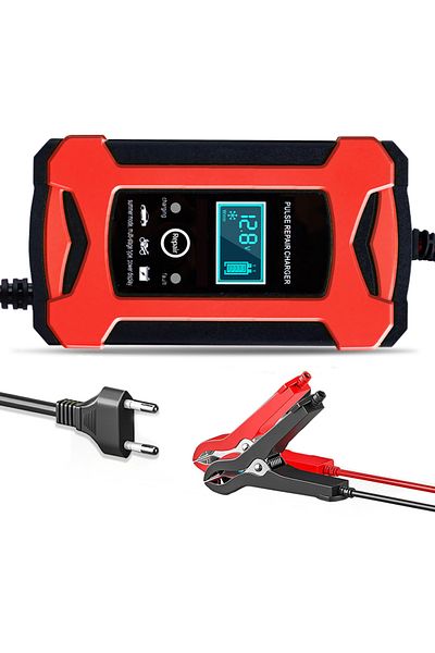 sikeo EU Plug 6A 2V 6A  Car Battery Charger Intelligent Fast Charging Pulse Repair Type Full Auto-Stop Dua