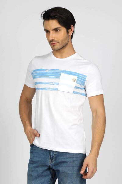 Lee Cooper Jimm Men's 100% Cotton O-Neck T-Shirt White