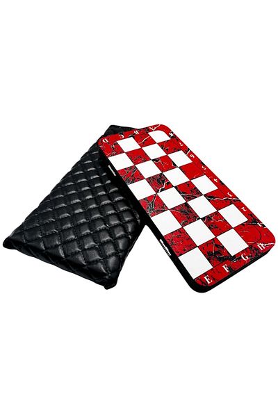 Kenpool Mini Mobile Bag - 24X12Cm Chess Checkers Backgammon Travel Camping Picnic Game Set