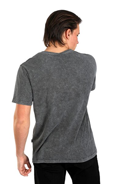 Lee Cooper Νέο ανδρικό μπλουζάκι με λαιμόκοψη από 100% βαμβάκι ανθρακί