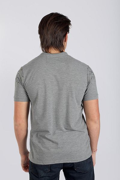 Lee Cooper Sace Men's 100% Cotton Pique Polo Neck T-Shirt K.Gray Melange