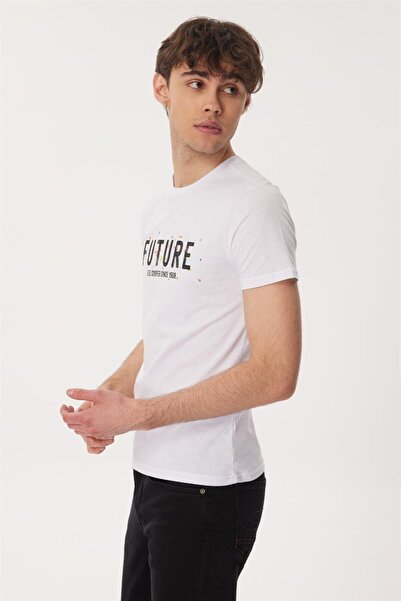 Lee Cooper Ανδρικό T-Shirt με λαιμόκοψη White David