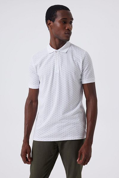 Lee Cooper Newmixed Ανδρικό μπλουζάκι με γιακά πόλο 100% βαμβακερό λευκό