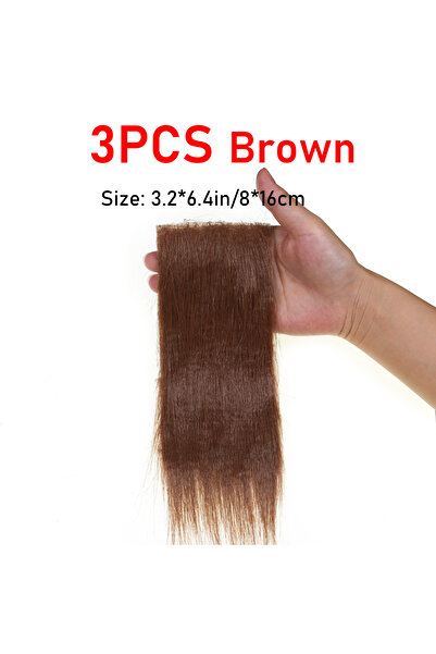 Choice 3 قطع بنية اللون من 3 قطع من ألياف صناعية ناعمة طويلة الشعر مصنوعة من ...