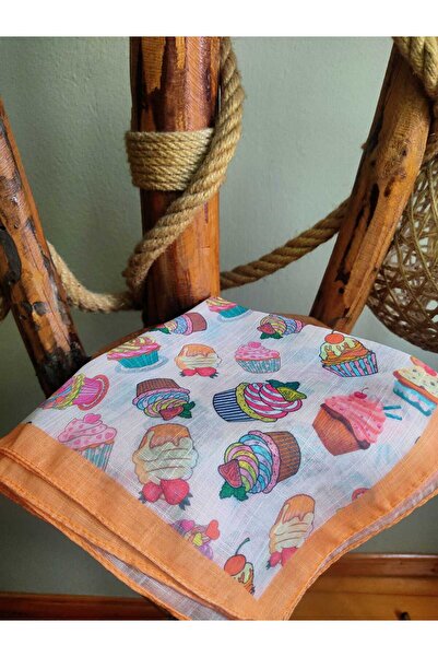 Genel Markalar Kız Çocuk Eşarbı CapCuke Temalı 80*80 cm Pamuklu Eşarp