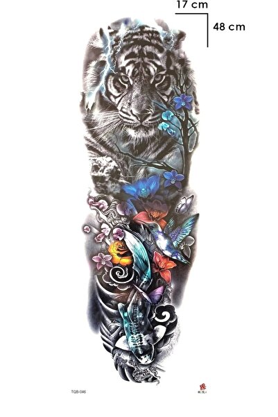 Barly Geçici Renkli Kaplan Kol Ve Bacak Dövmesi