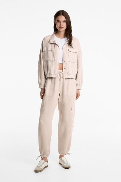Oysho Linen bomber jacket