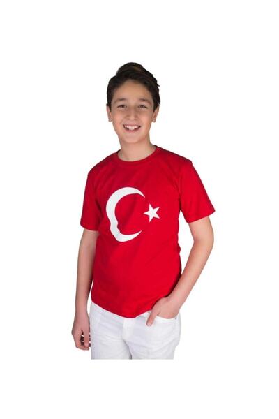 YCN TEKSTİL Tricou unisex cu steagul pentru copii