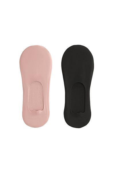 Oysho 2 pairs of invisible high cut rib socks with microfibre