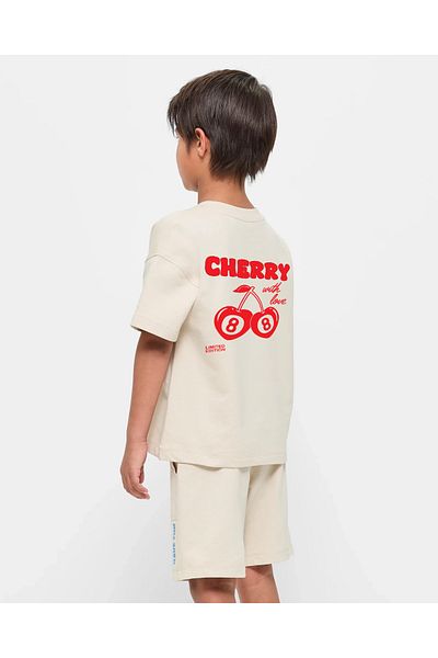 uyguntarz Kinder-T-Shirt aus Baumwolle mit Kirschdruck