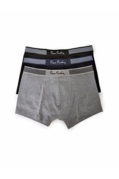 Pierre Cardin Boxeri pentru bărbați, gri-albastru marin-negru, din modal, 3 p...