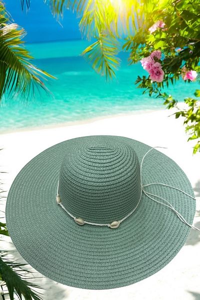 OWOW HAT Green Straw Hat