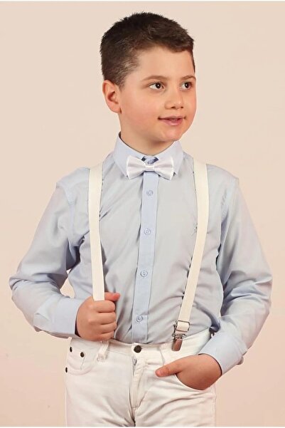 YCN TEKSTİL Boy's Shirt Bow Tie Strap Set Performance Clothes